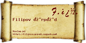 Filipov Árpád névjegykártya