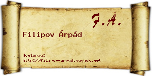 Filipov Árpád névjegykártya